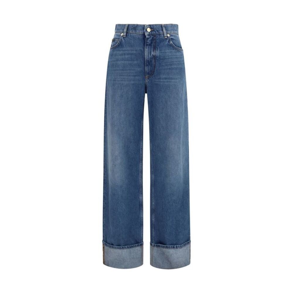 Dolce & Gabbana Blue Cotton Straight-Leg Women's Jeans